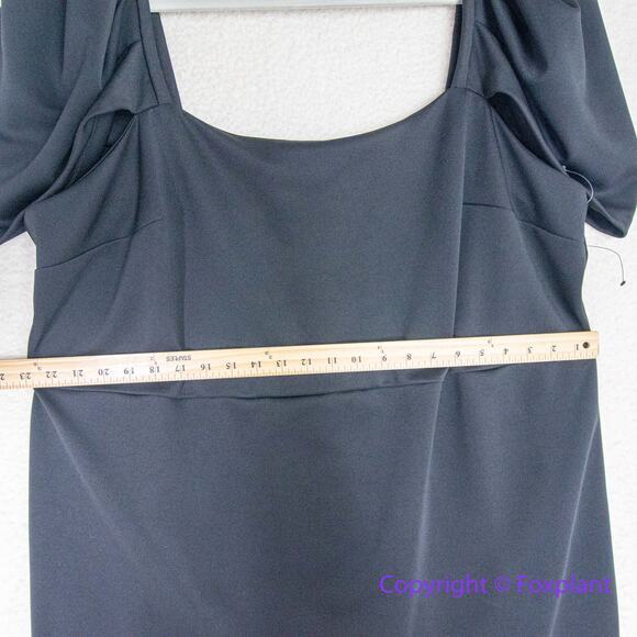 New! Eloquii black sheath dress square neck cap sleeve, size 24 - Picture 4 of 12